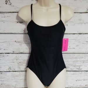 Betsey Johnson Black One Piece Swim Suit Sz S
